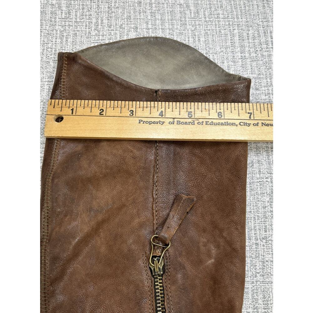 AS 98 Airstep Italian Zipper Boho Biker Brown Distressed Riding Boots 37/ 7 - Picture 12 of 16